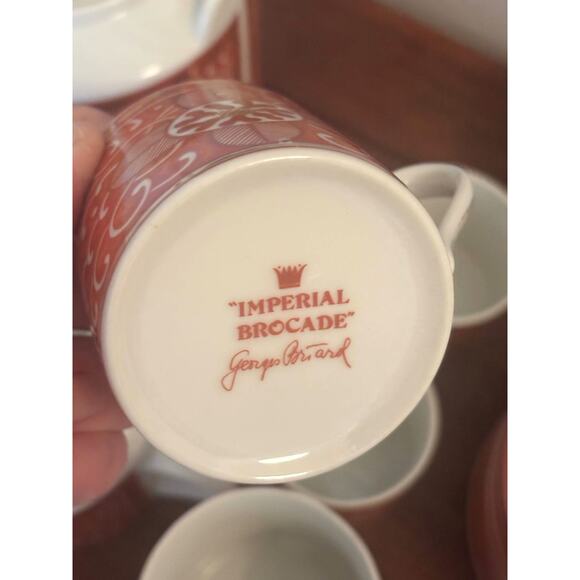 Vintage MCM Georges Briard Imperial Brocade Porcelain Tea Set 19 Piece ~ Japan - Picture 7 of 7